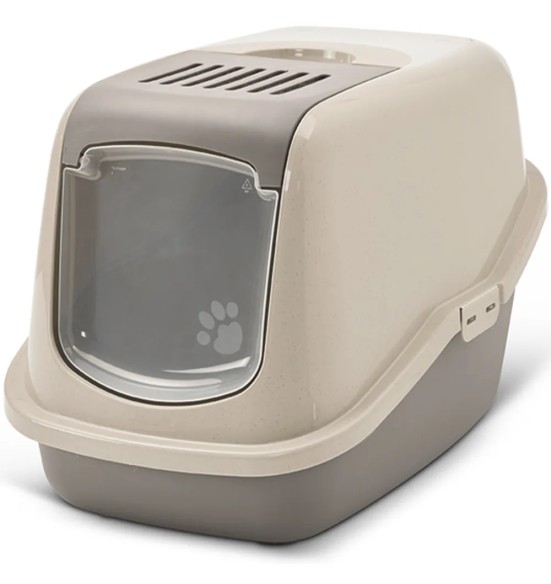 Savic Nestor закрытый кошачий туалет, мокка гранит - тёплый серый
