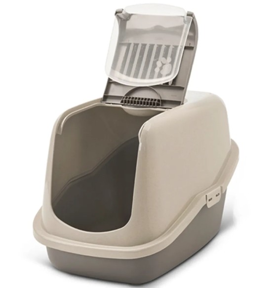 Savic Nestor закрытый кошачий туалет, мокка гранит - тёплый серый