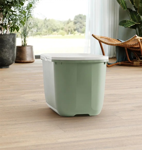 Savic HOP IN liivakast kassile, valge-taimeroheline