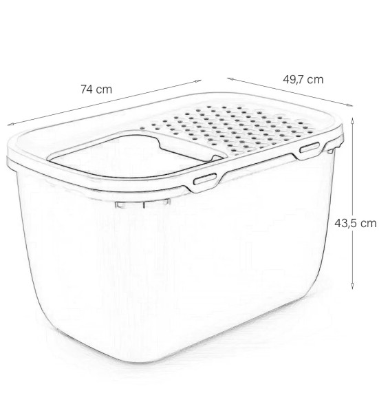 Hop In Giant suur kassi liivakast, valge-moka (Savic)