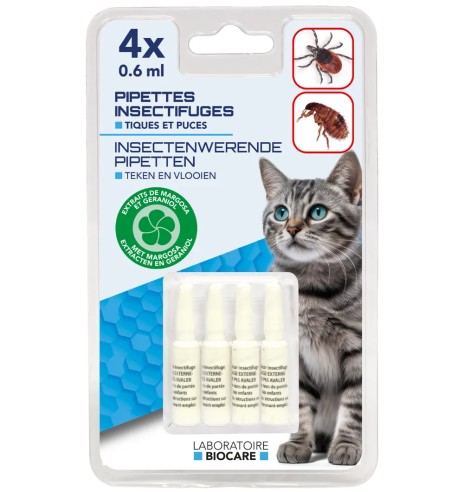 Puugitilgad, täpilahus kassidele - looduslik putukatõrje (Laboratoire Biocare)