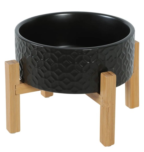 Керамическая миска на деревянных ножках