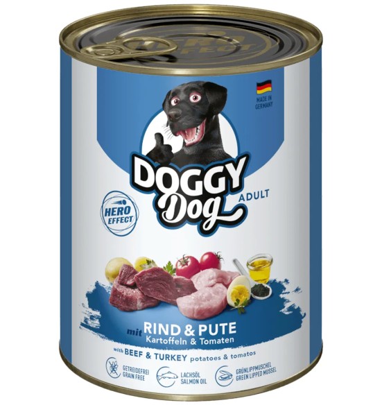 DOGGY Dog koera konserv, veise- ja kalkuniliha koos kartuli ja tomatiga