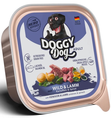 Консервы для собак DOGGY Dog из оленины и баранины с картофелем и шпинатом