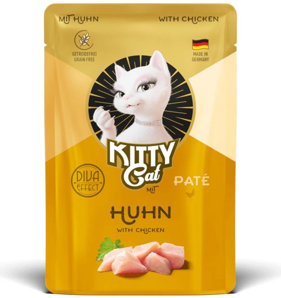 KITTY Cat консервированный корм для кошек в пакетиках, с курицей, беззерновой