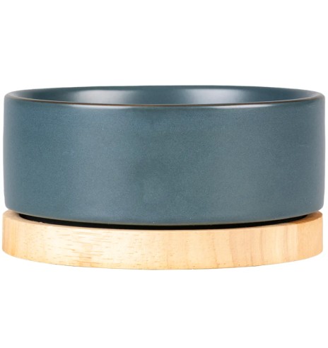 Kauss keraamiline, puidust alusel, sinine,...