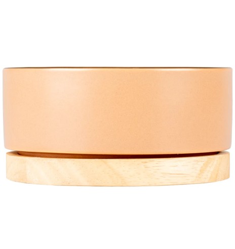 Kauss keraamiline, puidust alusel, roosa, Stone...