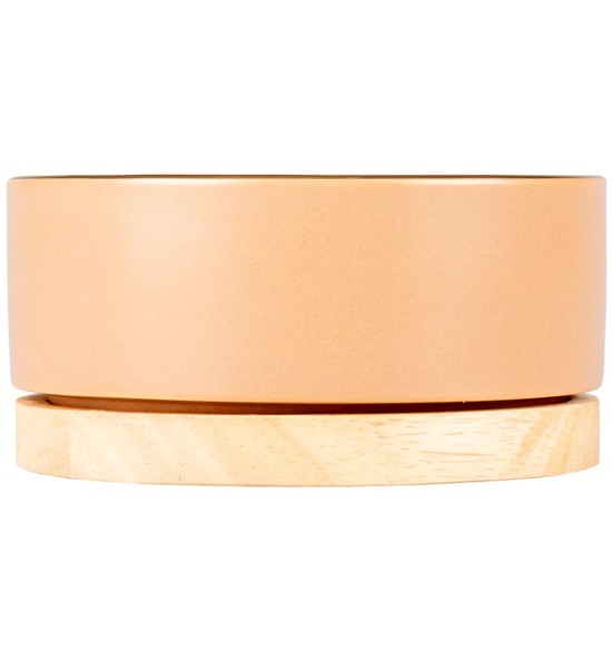 Kauss keraamiline, puidust alusel, roosa, Stone Timber (Duvoplus)