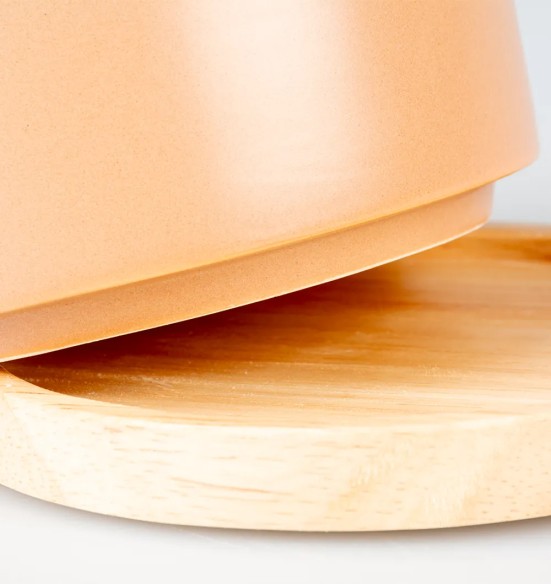 Kauss keraamiline, puidust alusel, roosa, Stone Timber (Duvoplus)