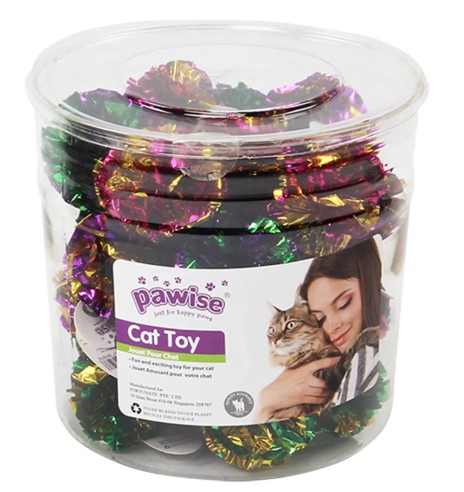 Kassi mänguasi, värviline krabisev pall (Pawise)