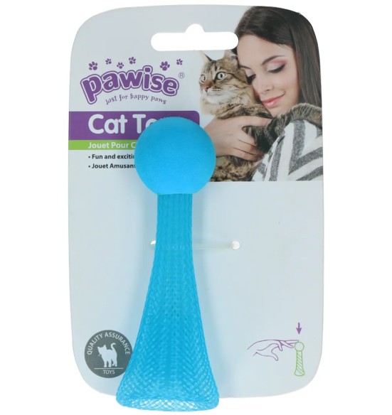 Игрушка для кота, прыгающий мячик с хвостом и подсветкой (Pawise)
