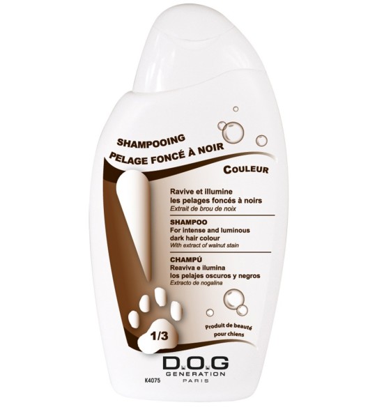 Koerašampoon musta kreeka pähkli koore ekstraktiga - tumedakarvalistele koertele