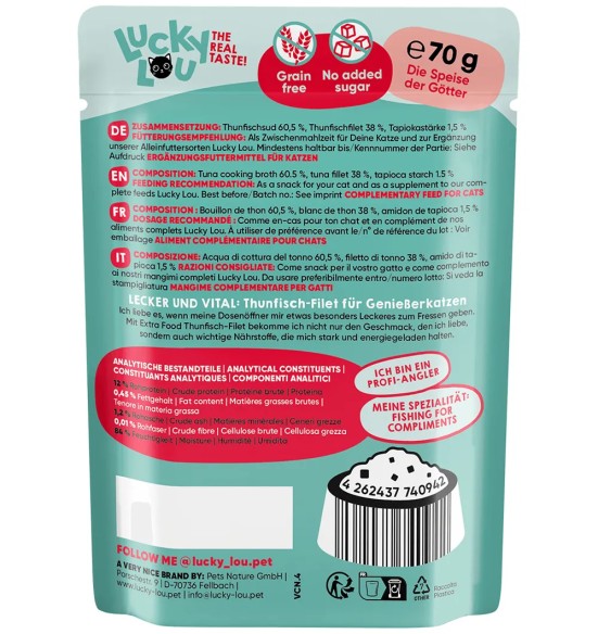 Lucky Lou Extra Food tuunifilee tarrendis, teraviljavaba kassieine kotikeses