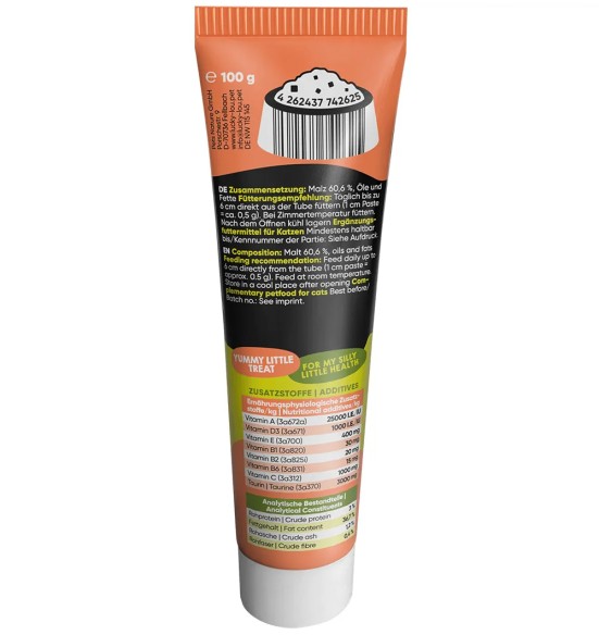 Lucky Lou immuunsust toetav, karvapallivastane pasta kassile, vitamiinide ja linnastega