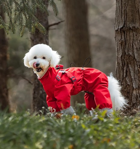 Дождевик для собак с вшитой шлейкой, с длинными...