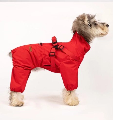 Дождевик для собак с вшитой шлейкой, с длинными...