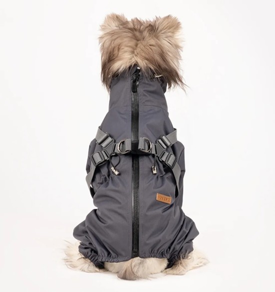 Koera vihmajope traksidega, pikad sääred, hall (VPETBR-R60)