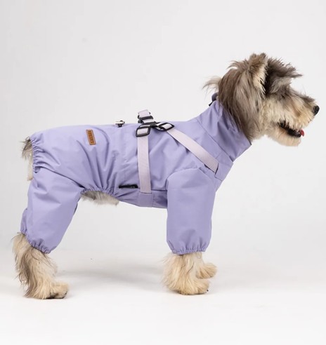 Дождевик для собак с вшитой шлейкой, с длинными...