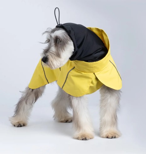 Дождевик для собаки с шарфом-трубой, желтый...