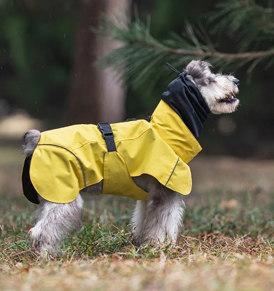 Дождевик для собаки с шарфом-трубой, желтый (VPETBR-R53)