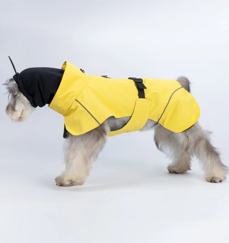 Дождевик для собаки с шарфом-трубой, желтый...