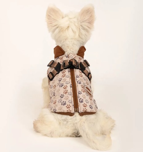 Koera talvejope traksidega, pruun käpajälgedega...