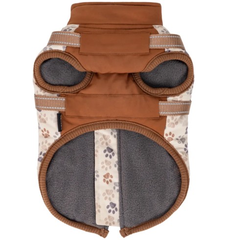 Koera talvejope traksidega, pruun käpajälgedega...