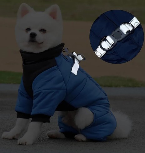 Куртка зимняя для собак с короткой шлейкой,...