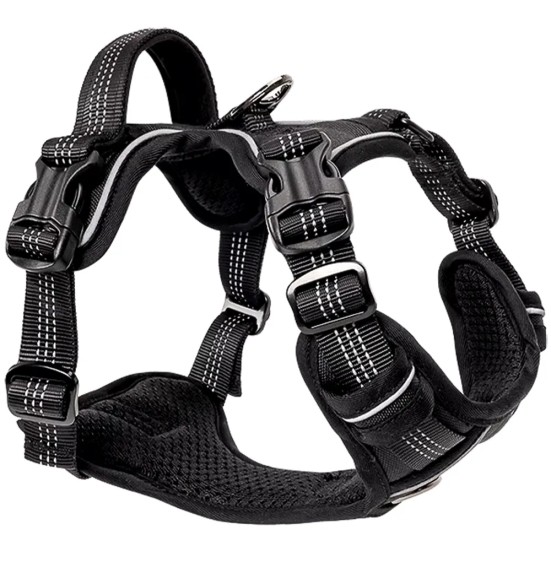 Корректирующая шлейка для собак, с мягкой подкладкой, черная (VPETBR-H1)