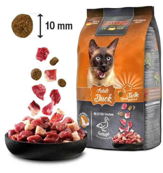LEONARDO сухой корм для кошек, с мясом утки