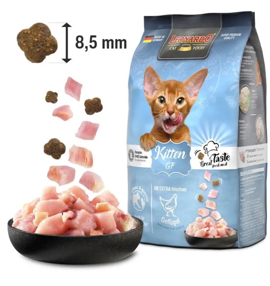 LEONARDO беззерновой сухой корм для котят, со свежим мясом птицы (Kitten GF)