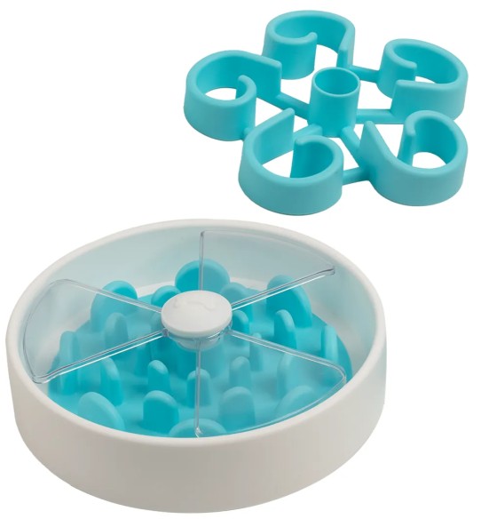 Labürindikujuline koera kauss aeglaseks söötmiseks, vahetatava põhjaga (Pawise)