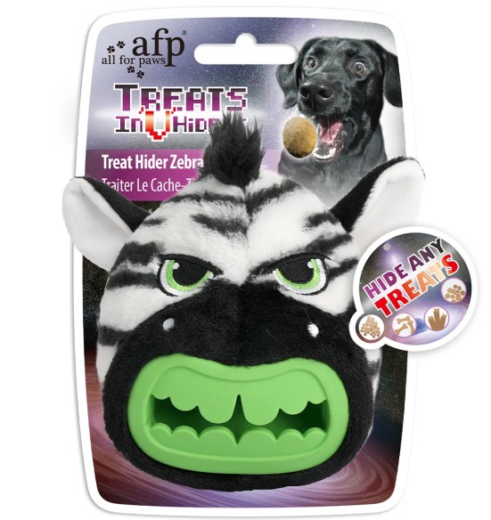 Игрушка для собаки можно наполнить вкусняшками Treat Hider Zebra (AFP - Treats In ‘V’ Hiders)