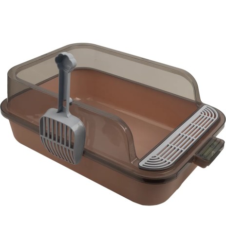 Кошачий лоток открытый, с приподнятыми краями...