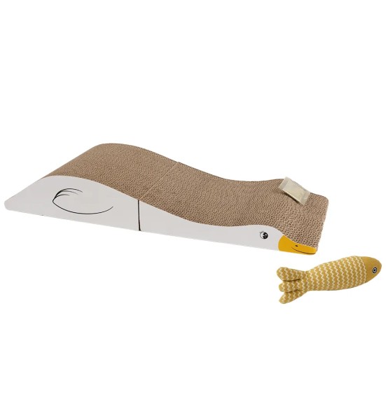Когтеточка складная, длинная в форме гуся с игрушкой Goose Scratcher (Pawise)