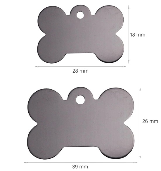 Кулон с гравировкой для собаки, подвеска в форме косточки, серый (Classic)