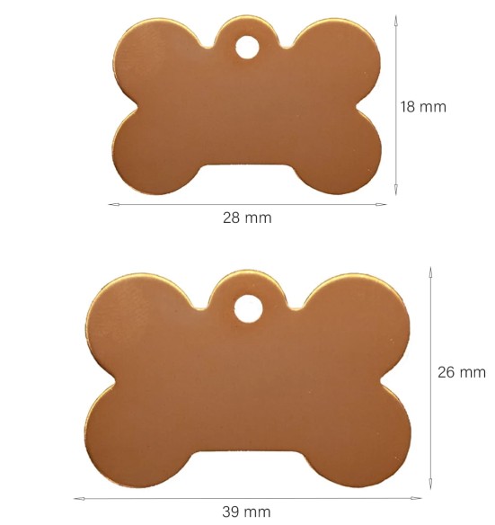 Кулон с гравировкой для собаки, подвеска в форме косточки, розовое золото (Classic)