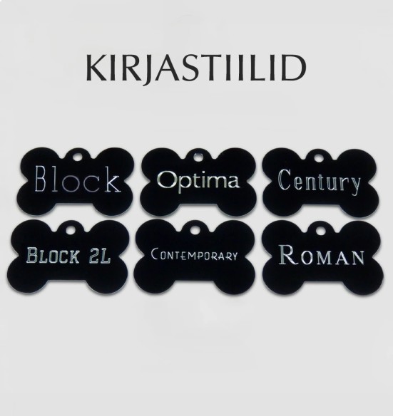 Graveeritud ripats koerale, kondikujuline koera nimesilt, roosa (Classic)