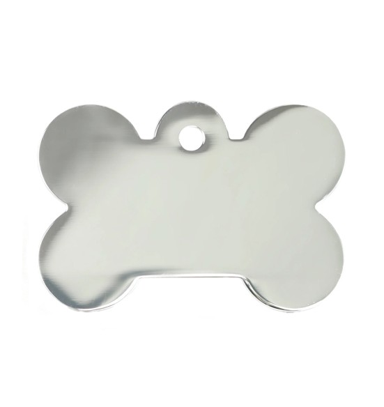 Кулон с гравировкой для собаки в форме косточки, синий-серебристый (Elegance)