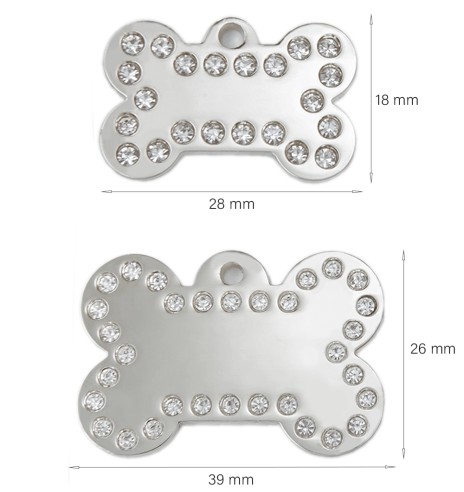Graveeritud ripats koerale, kivikestega...