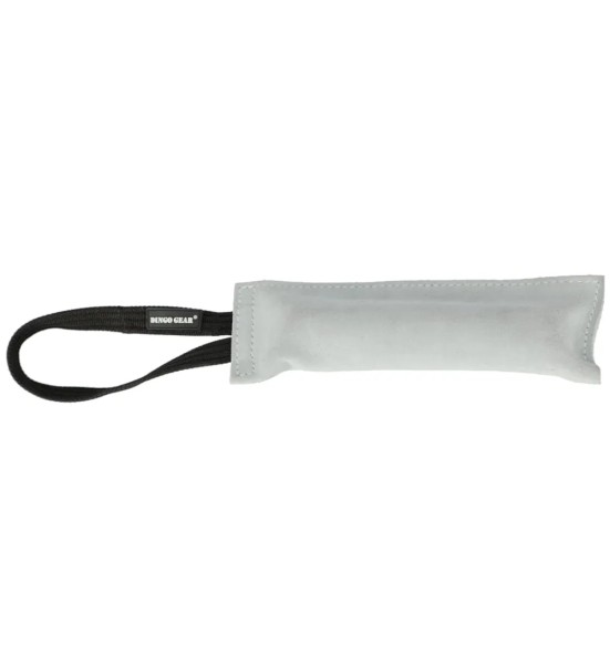 Ухватка из натуральной кожи с пищалкой, с одной петлёй, светло серая (Dingo Gear)