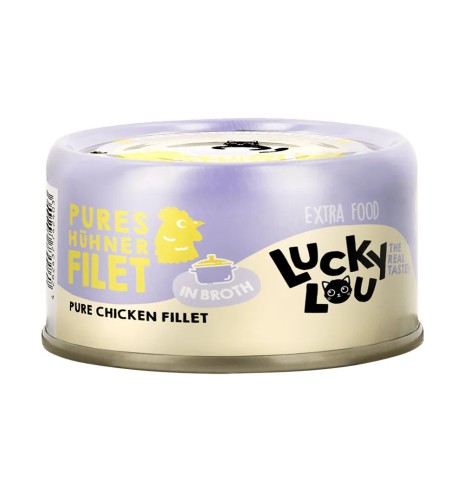 Консервированный корм для кошек Lucky Lou Extra Food филе куриное в бульоне, 70 г