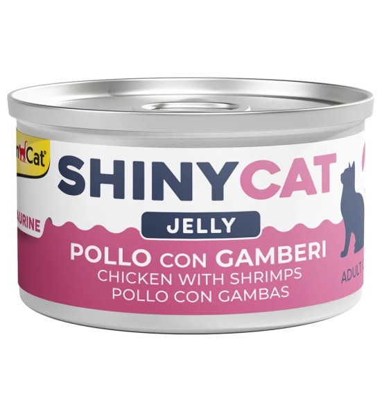 Корм консервированный ShinyCat курица и креветки в желе (GimCat)