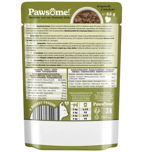 Корм для кошек Pawsome! в пакетиках, кусочки...