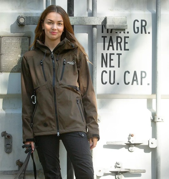 Куртка женская водонепроницаемая и ветрозащитная, коричневый Akka Softshell (Arrak)