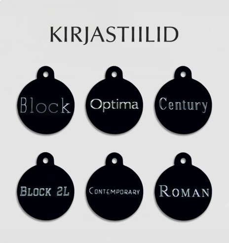 Graveeritud ripats koerale, hõbetatud ümar...