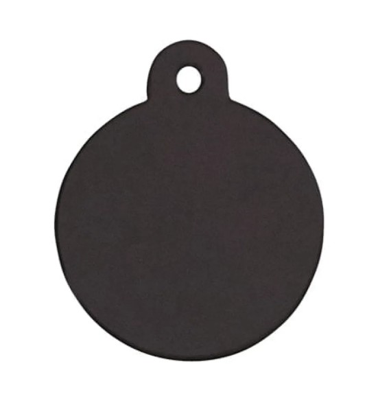 Кулон с гравировкой для собаки, круглый, черный (Classic)