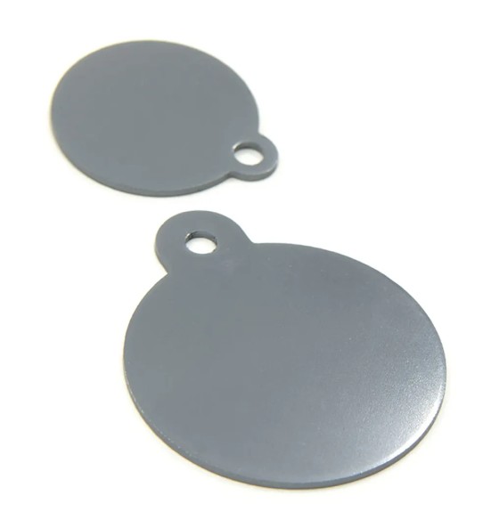 Graveeritud ripats koerale, ümar koera nimesilt, hall (Classic)