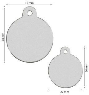 Кулон с гравировкой для собаки, круглый, xромированный... 2
