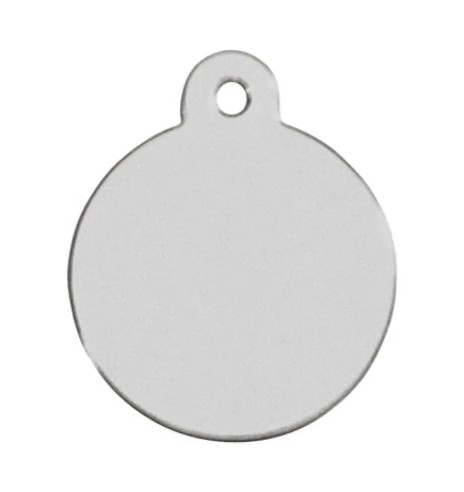 Кулон с гравировкой для собаки, круглый, xромированный глянцевый (Brass)